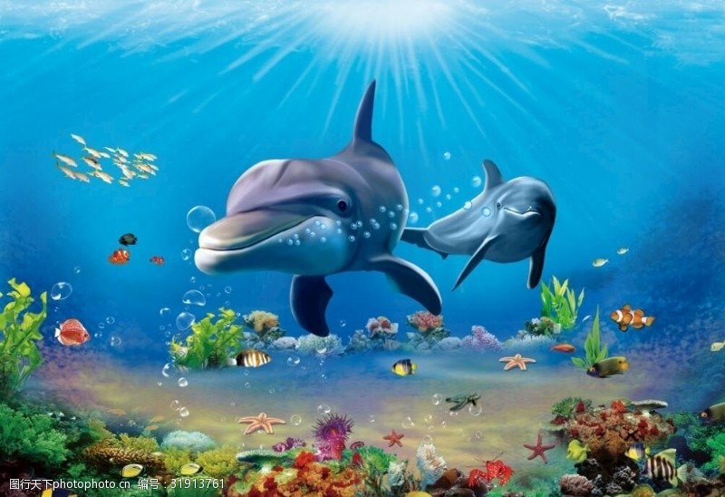 3d海豚3D海豚海底世界