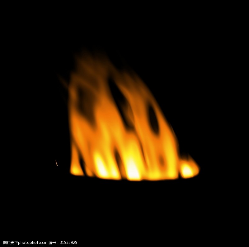 木柴烧火燃烧的火焰