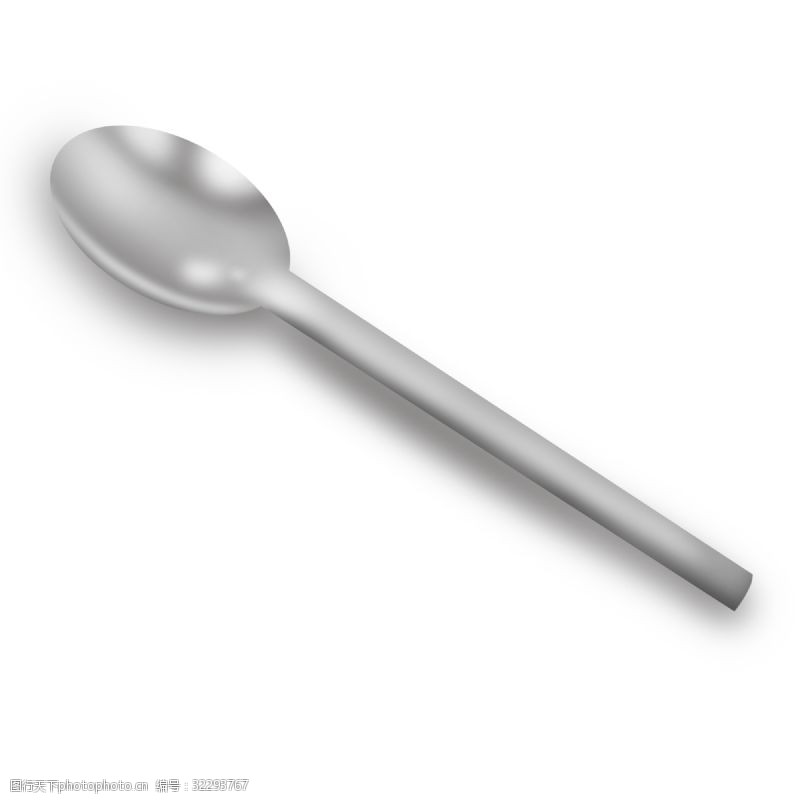 立体金色浅色金属银白色勺子