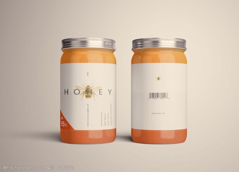 蜂蜜包装效果蜂蜜罐样机