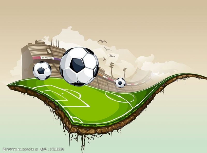 足球训练海报矢量球场创意设计