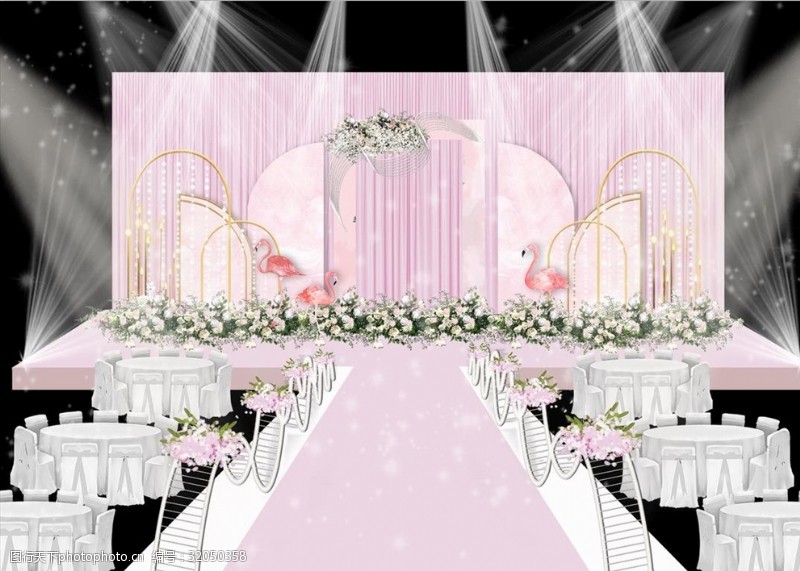 十里樱花粉色婚礼舞台设计