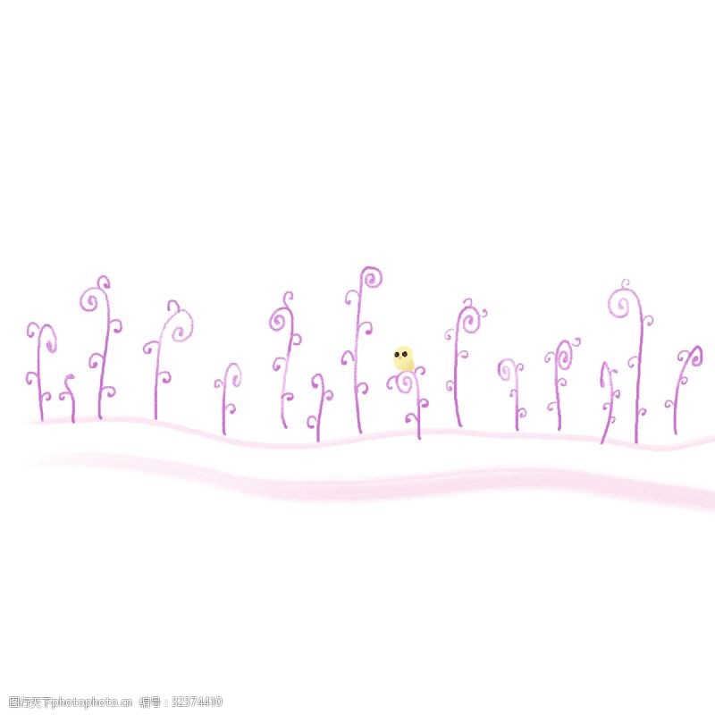 漂亮的花朵卡通花纹分割线插图