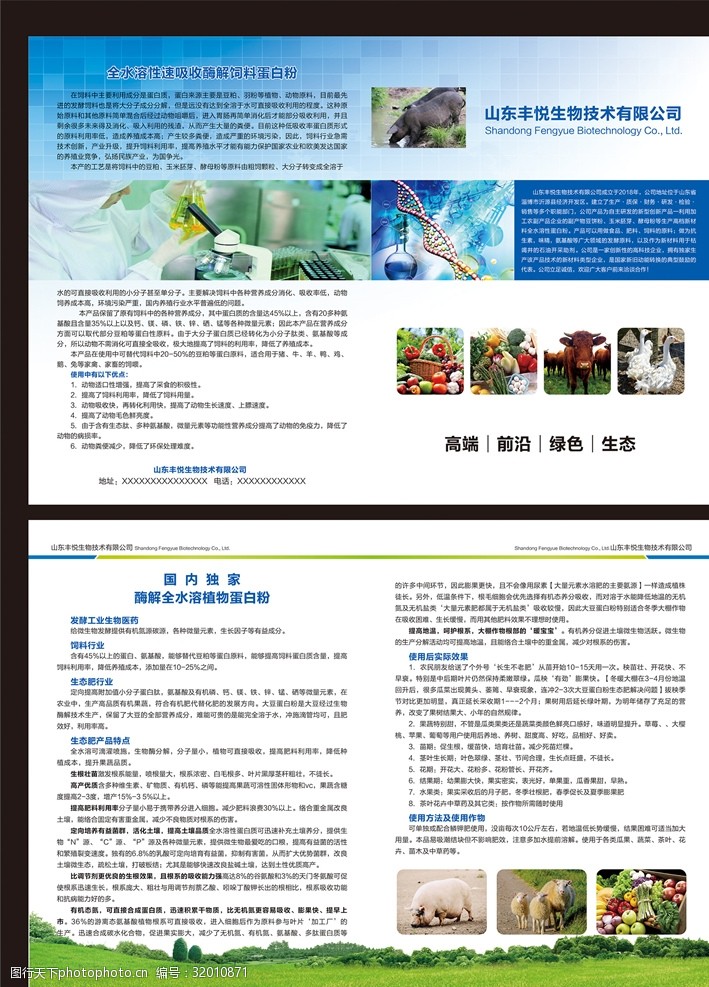 化肥饲料生物技术画册折页
