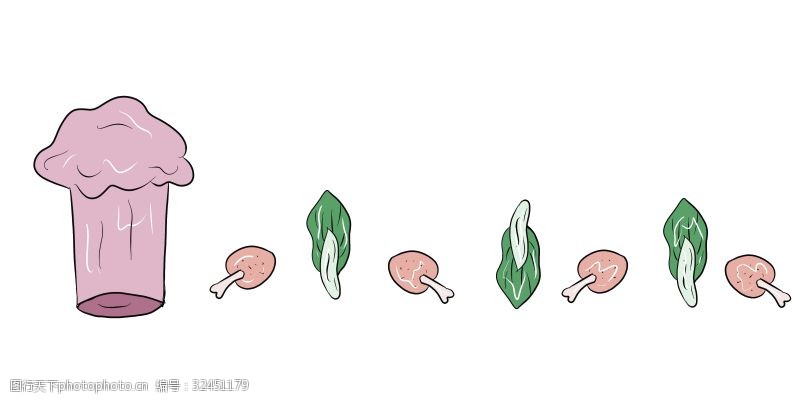 简易绿色植物叶子分割线卡通插画