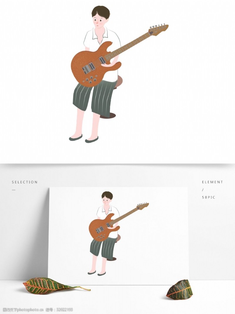 小提琴男孩弹小提琴的男孩人物插画素材