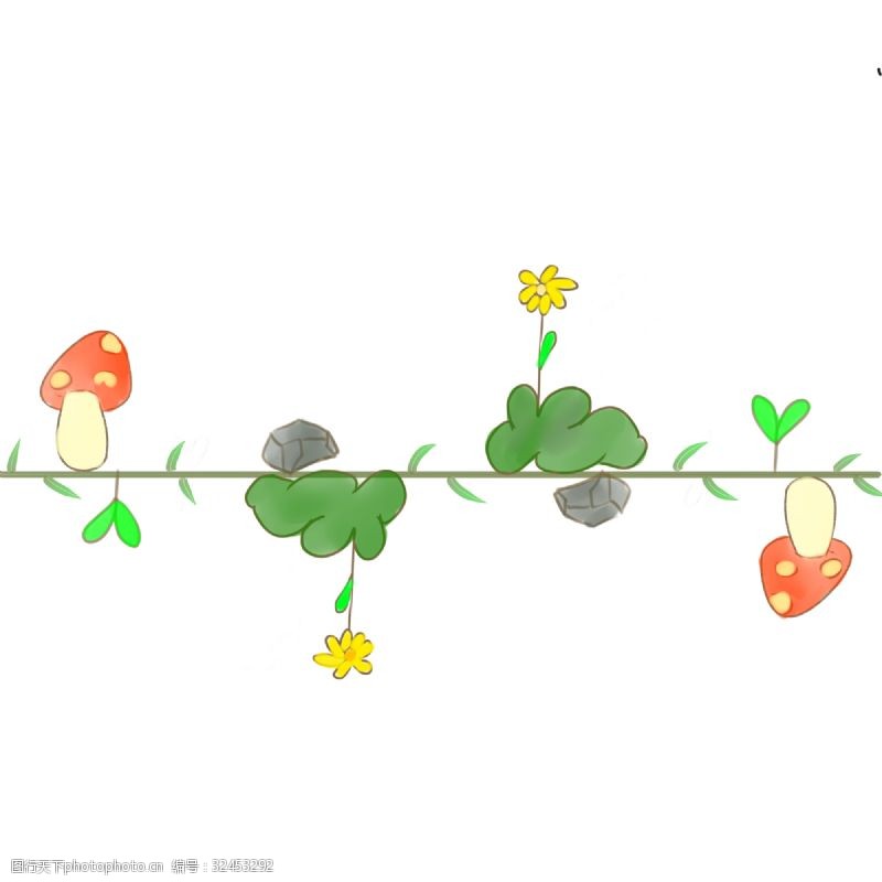 可爱分割线卡通植物小花分割线