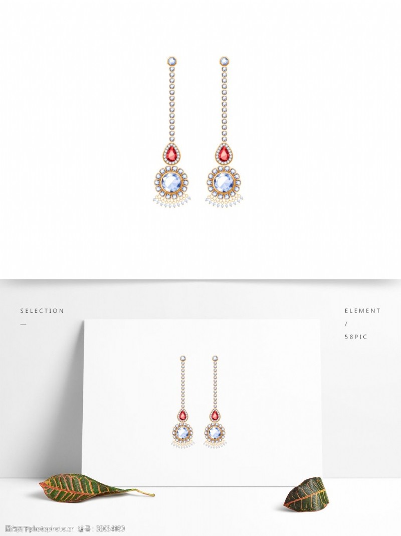 钻石耳钉矢量钻石珠宝项链首饰装饰可商用设计元素