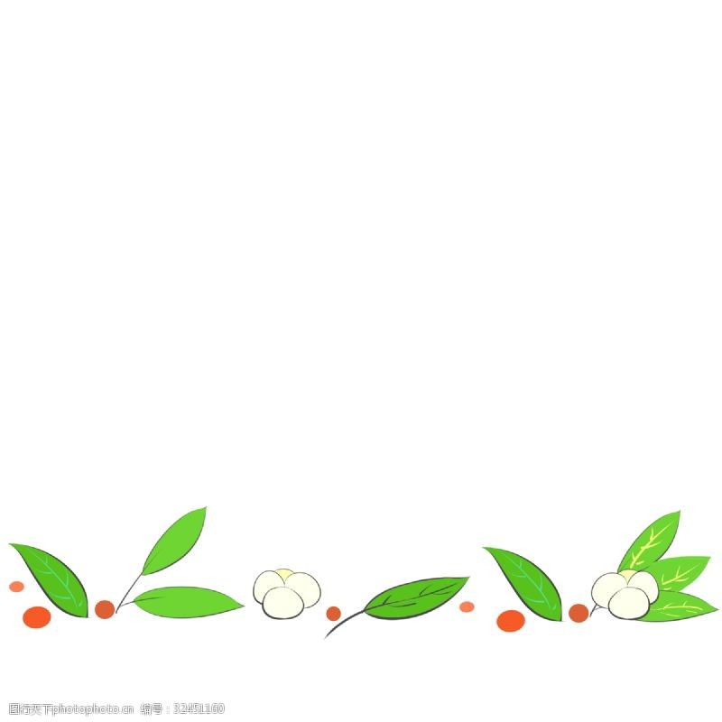 简易绿色植物植物分割线卡通插画