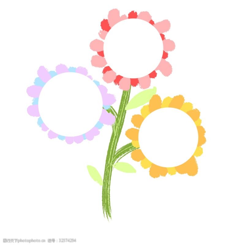 漂亮的花朵花朵边框卡通插画