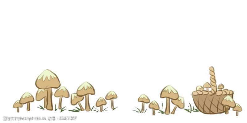 采蘑菇卡通蘑菇分割线装饰