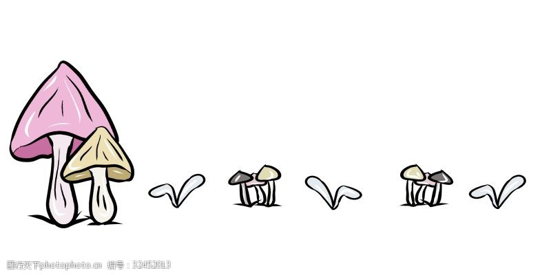 可爱分割线蘑菇分割线装饰插画