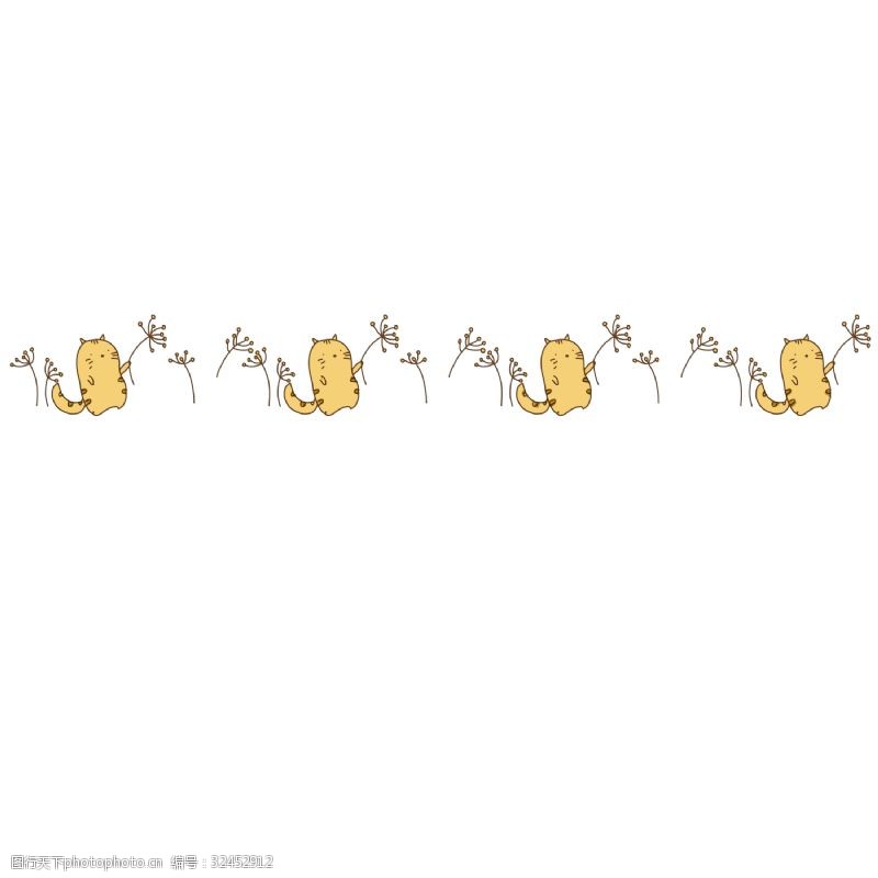 可爱分割线黄色小猫分割线装饰