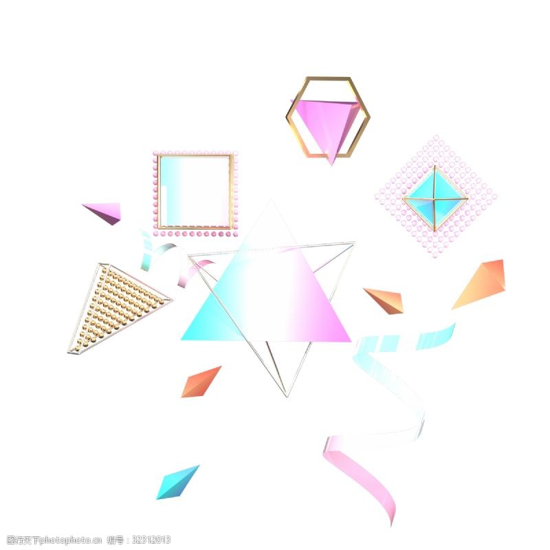 三角龙3D立体漂浮几何