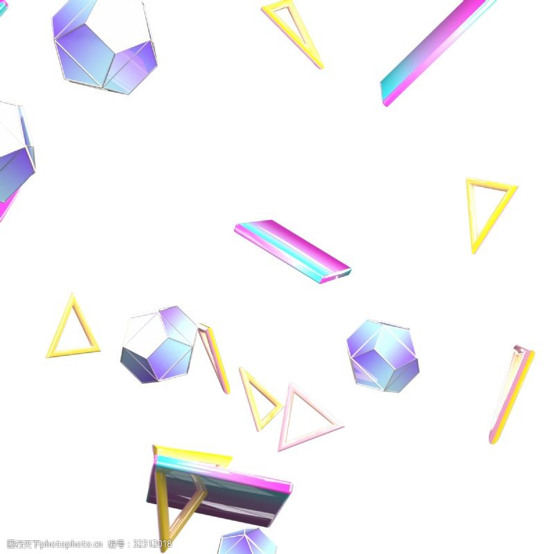三角龙立体漂浮几何元素
