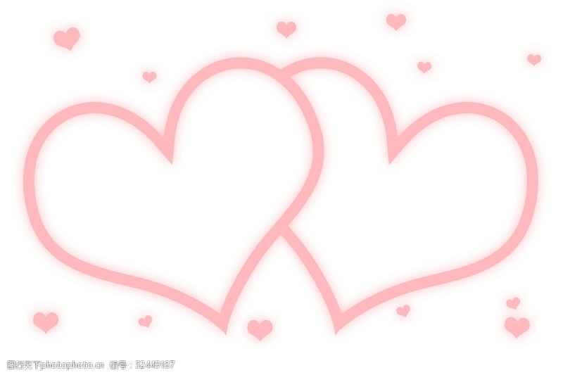 两颗心爱情红心边框插画