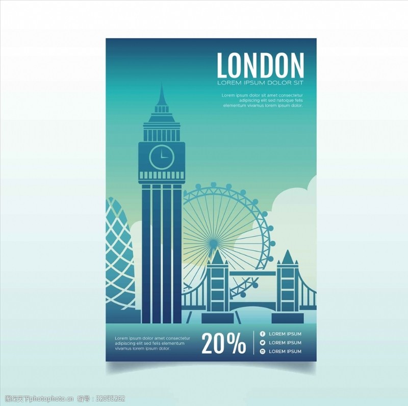 伦敦旅游景点伦敦建筑海报