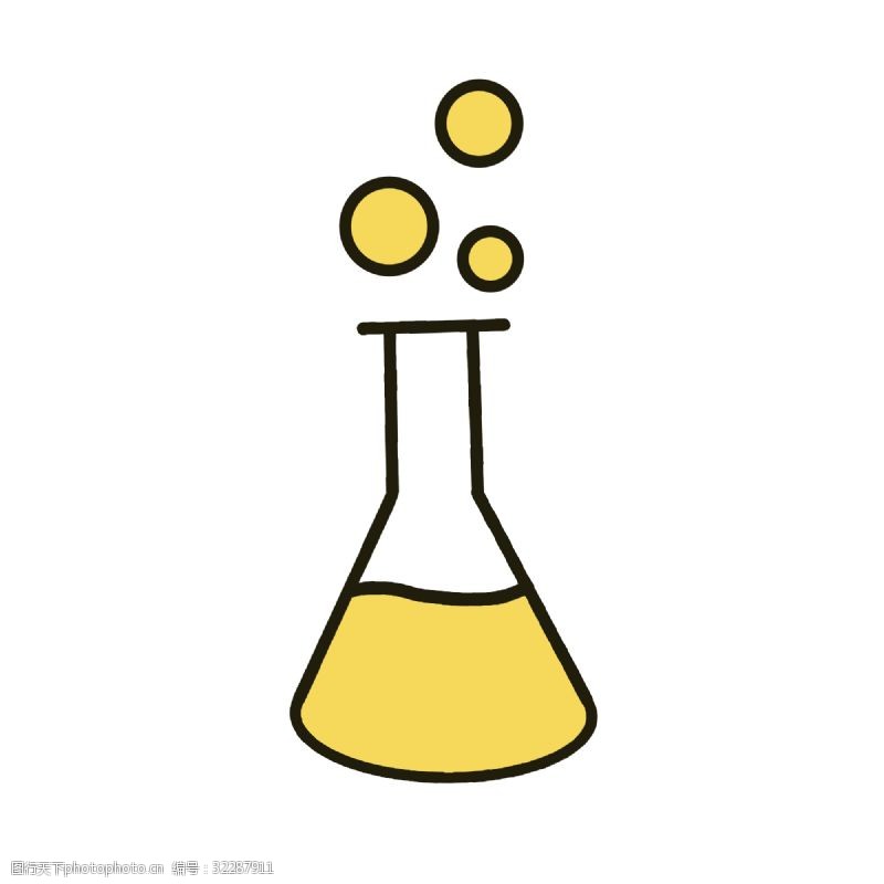 水泡黄色化学实验器皿