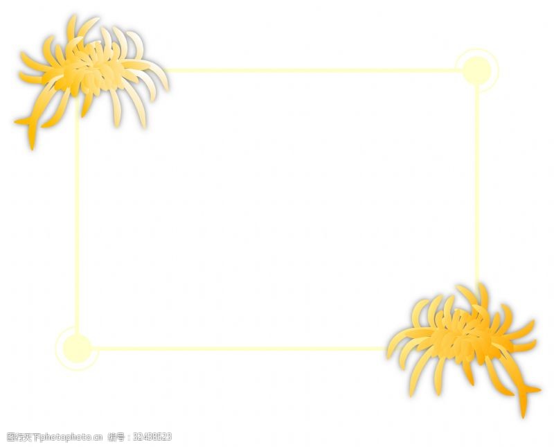 清明节海报黄色简约花卉海报边框