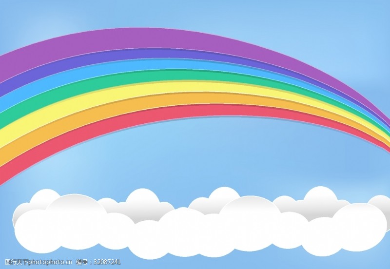 气泡卡通彩虹