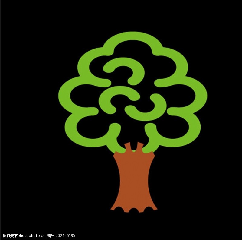 植树节展架卡通树