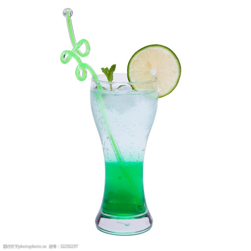 水泡绿色玻璃鸡尾酒饮料元素