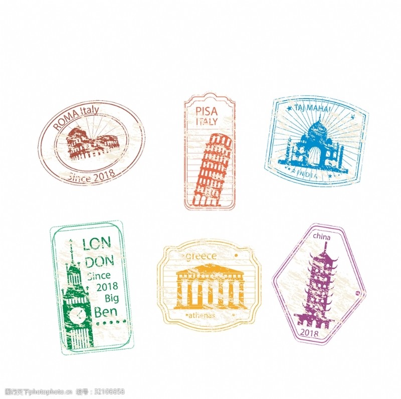 欧洲旅游邮票