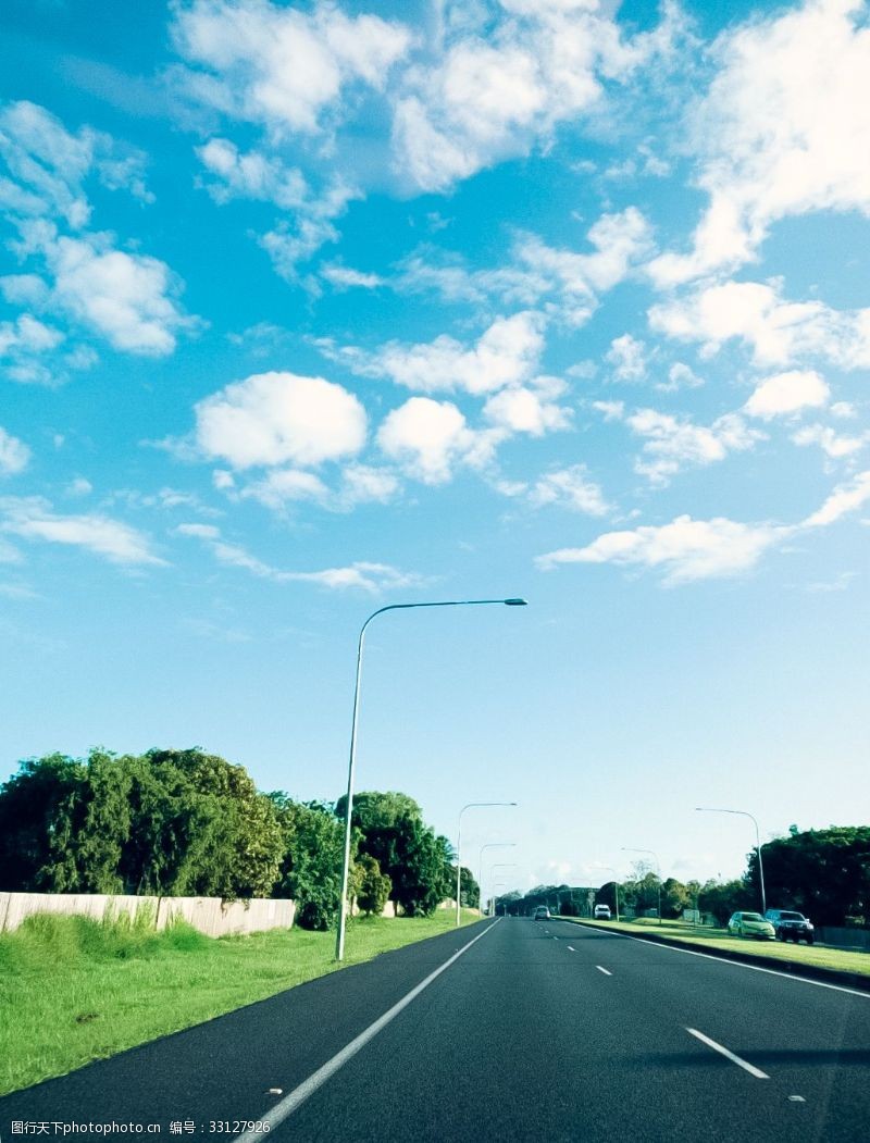 千库原创蓝天白云的夏日澳洲街景