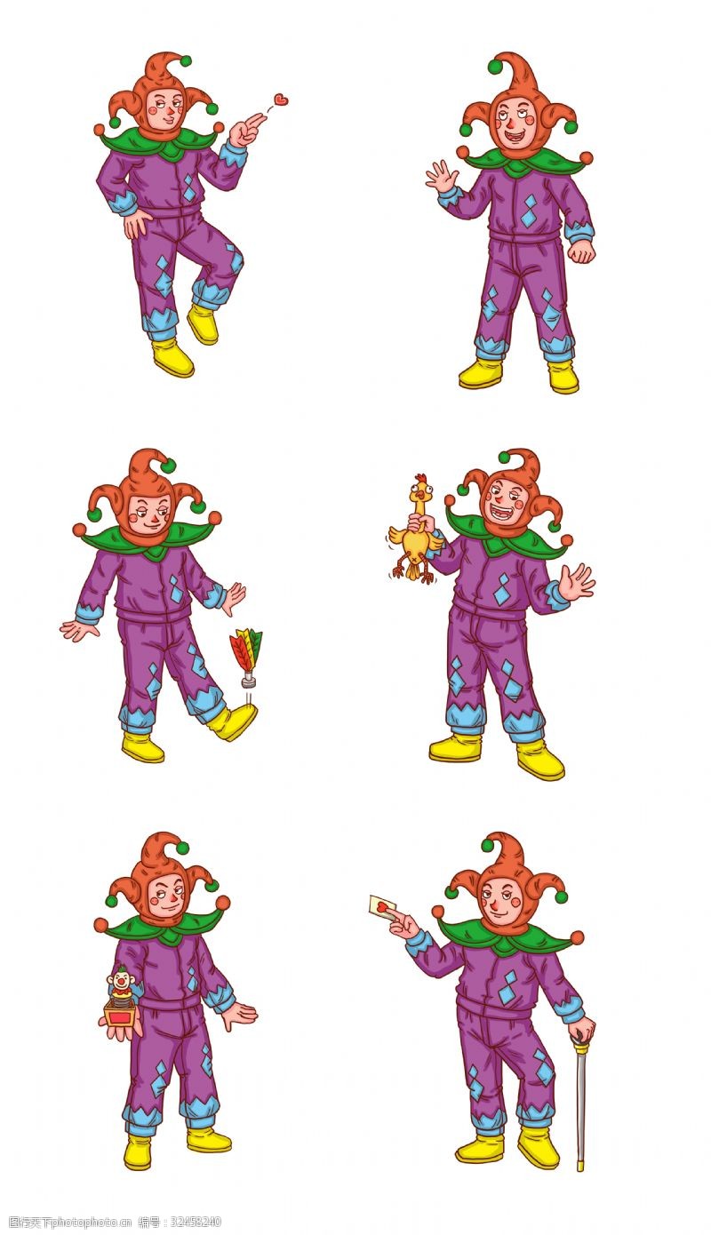 愚人节快乐小丑愚人节卡通人物系列