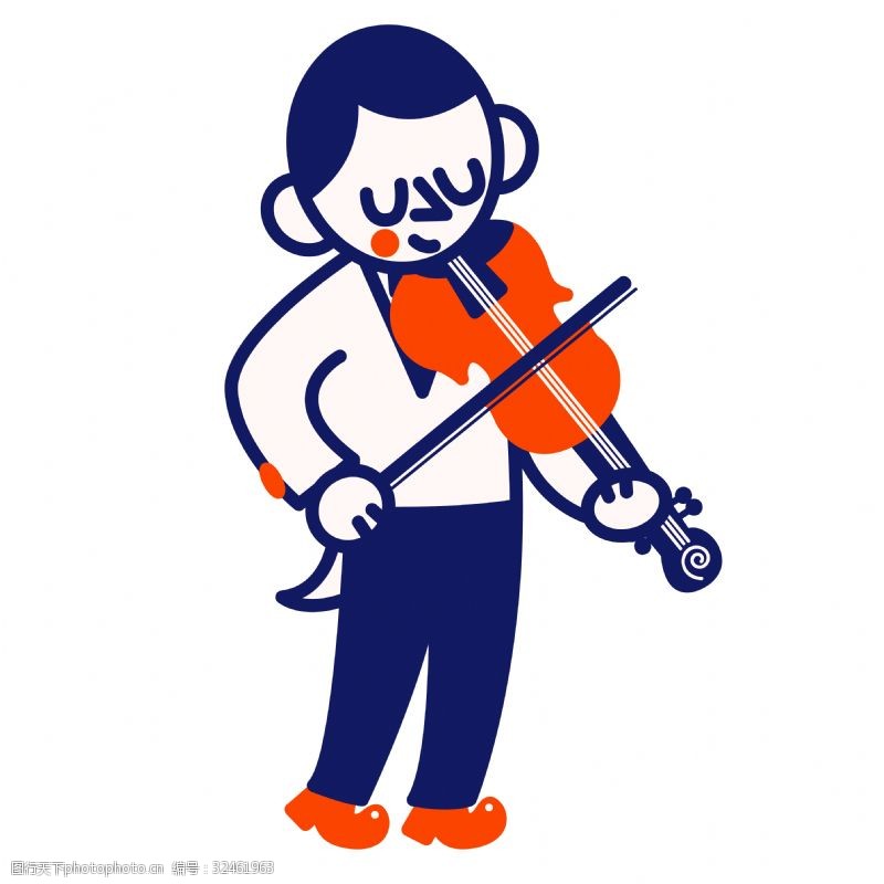 小提琴男孩音乐小提琴演奏插画