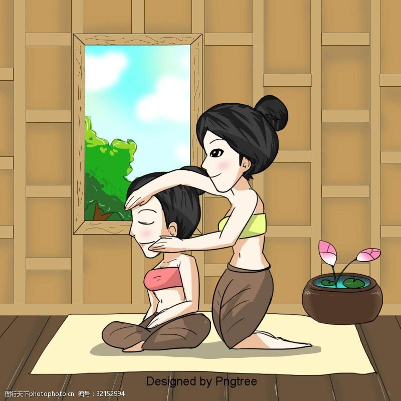 泰式按摩泰国传统按摩背部按摩女性按摩师