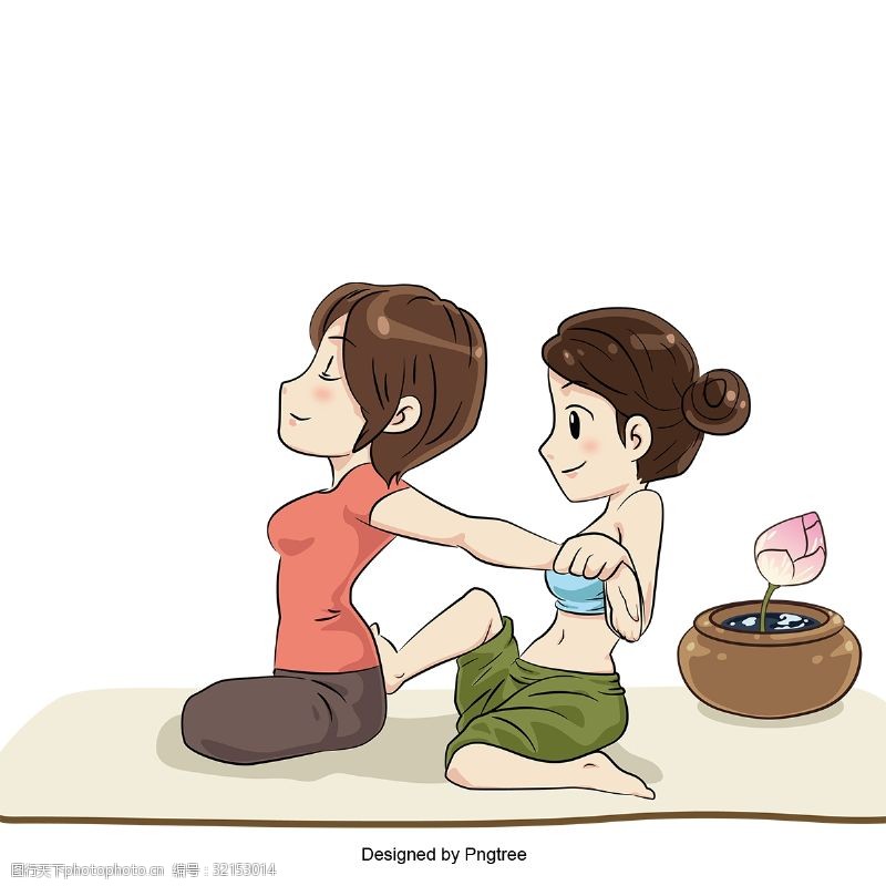 泰式按摩泰国传统按摩背部按摩女性按摩师