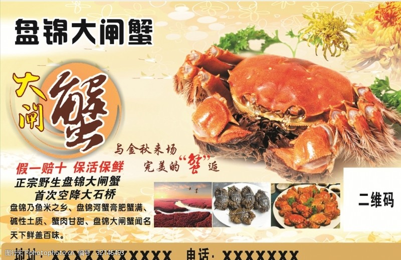 螃蟹宣传盘锦大闸蟹