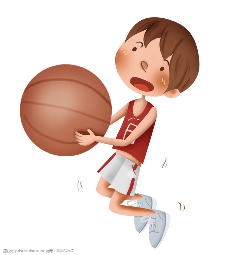 校园运动会学习篮球打篮球的男孩