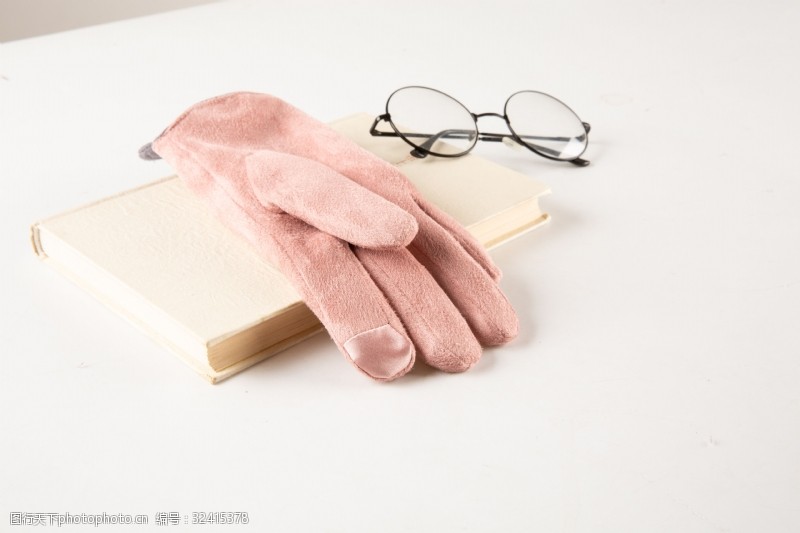 棉手套韩版多色麂皮绒女士手套摄影图20