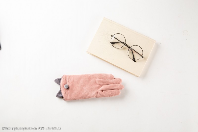 棉手套韩版多色麂皮绒女士手套摄影图23