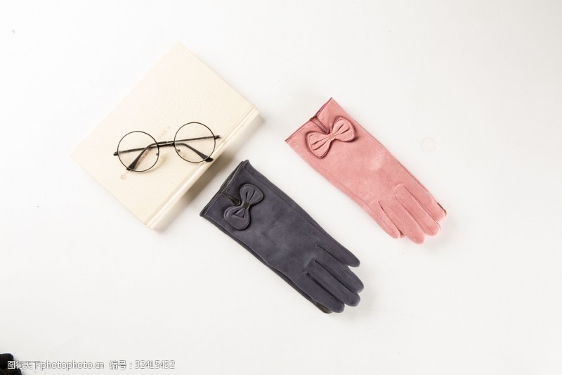 棉手套韩版多色麂皮绒女士手套摄影图29
