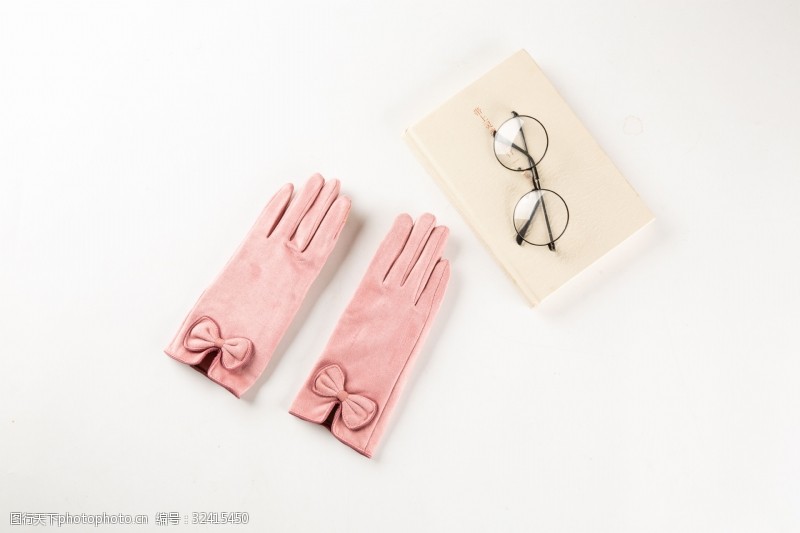 棉手套韩版多色麂皮绒女士手套摄影图33