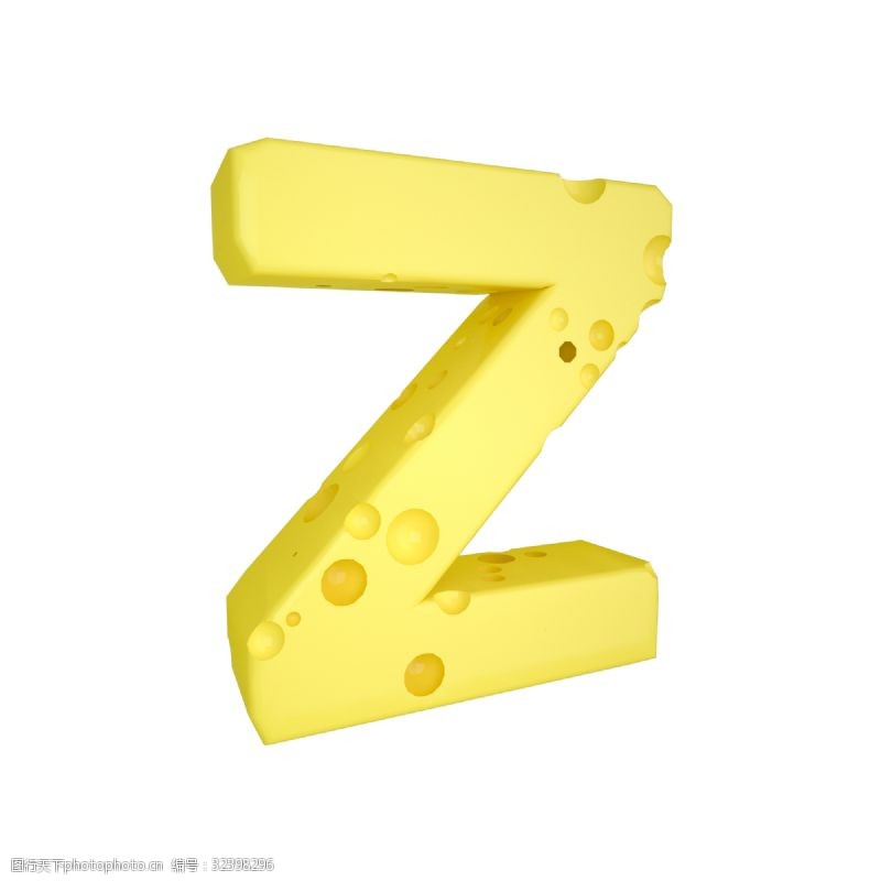 立体字母C4D创意奶酪字母Z装饰