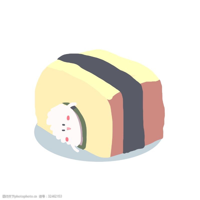 米饭君微笑的寿司可爱卡通png