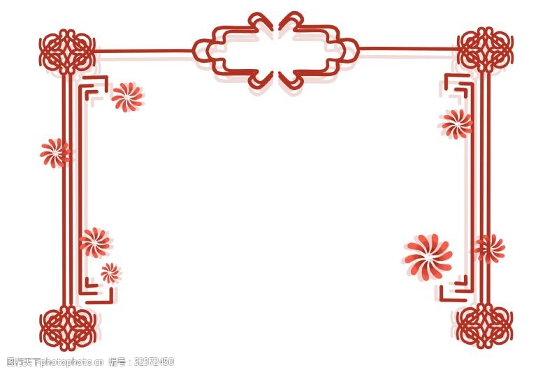中式画框中式婚礼边框插画