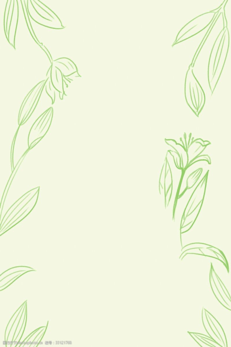 一幅浅绿色的花草背景图
