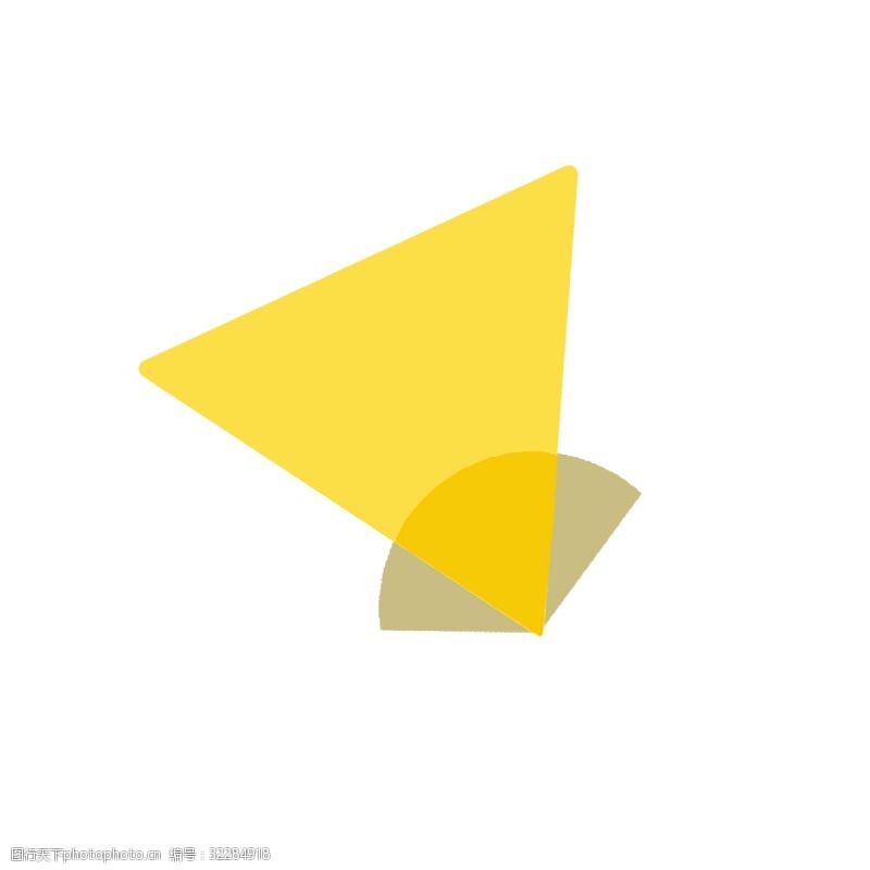柠檬形状黄色三角形样式小图标