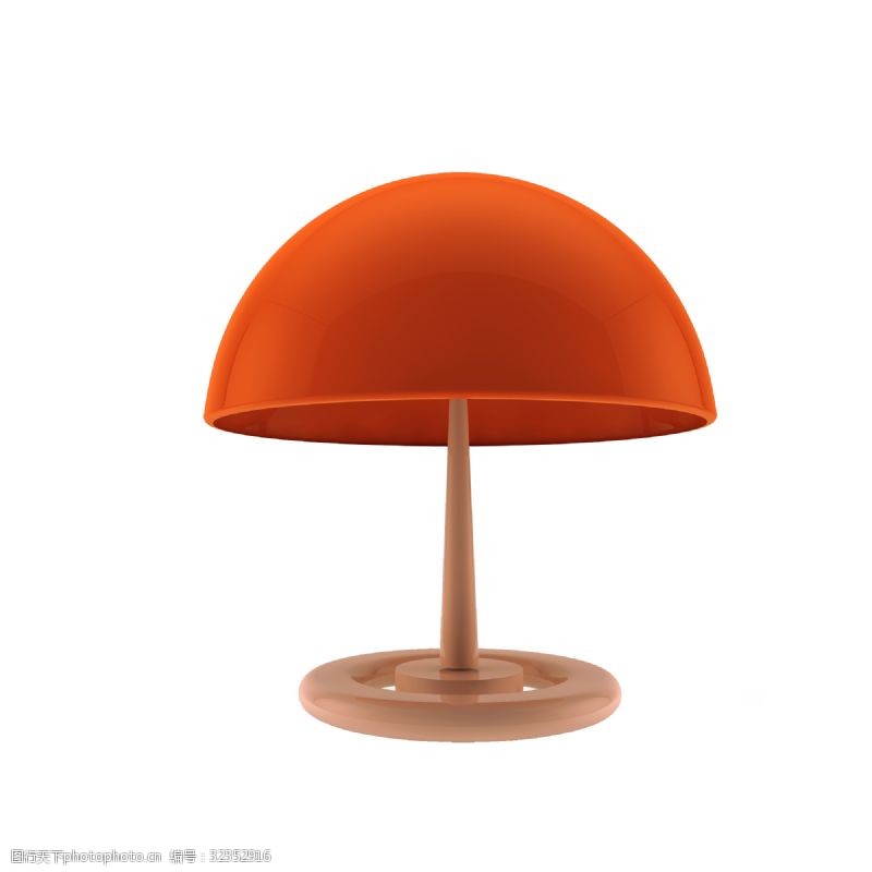 立体装饰台灯橙色可爱圆形床头灯