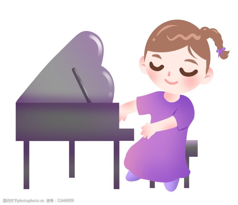 的声音弹钢琴的音乐插画