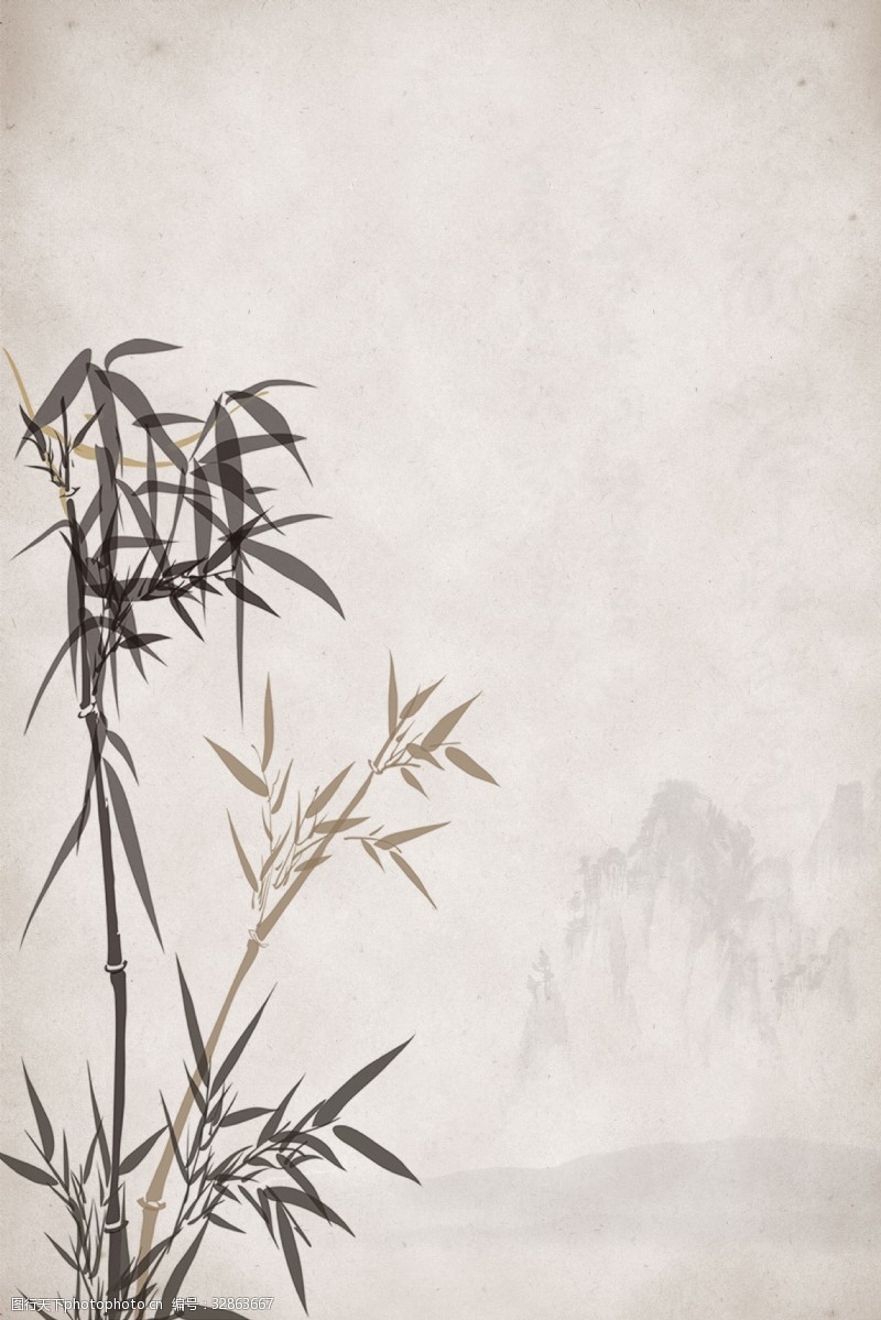 中式淡雅水墨古画二十四节气惊蛰背景素材