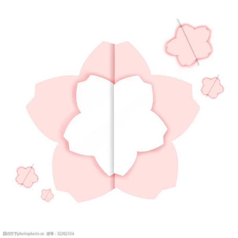 漂亮的花朵粉色装饰品樱花插画
