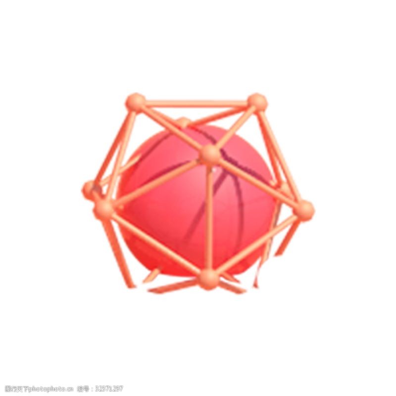 科技网状圆球元素彩色圆球创意立体元素