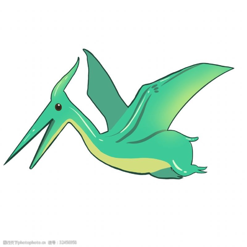 会飞的龙飞行的绿翼龙插图