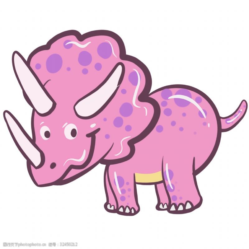 三角龙粉色三角恐龙插图